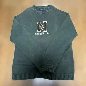Nautica JNS 다크 그린 니트 트레이닝복 구제 의류