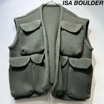 레어 새상품급 ISA BOULDER 밀리터리 디자인 니트 베스트 M
