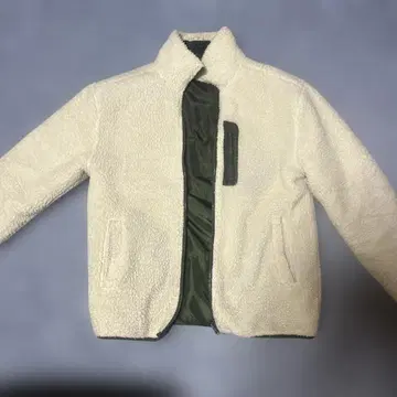 화이트 플리스 자켓 집업