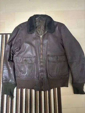 70s-80s US NAVY G-1 플라이트 자켓 택 결손 보로