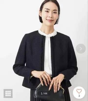 미쉘클랑 노카라 트위드 자켓