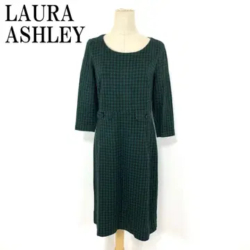 LA9174 로라 애슐리 7부 소매 원피스 그린 아크릴 USA8