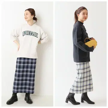 IENA 체크 타이트 스커트 2종 세트 36