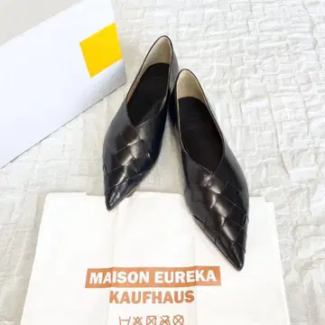 [ 미사용 새상품 ] 메종 에우레카 펌프스 인트레차트 뜨개질 플랫