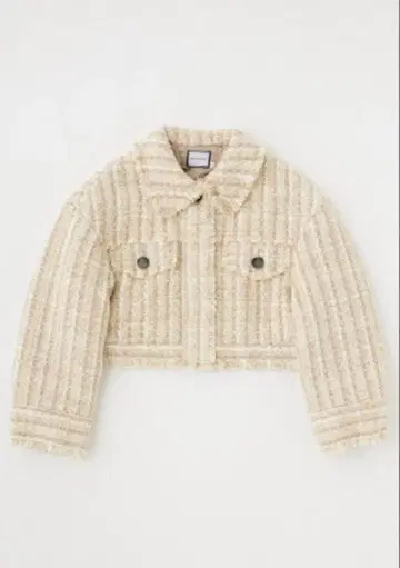 MOUSSY 체크 무늬 크롭 자켓 블루종 아이보리