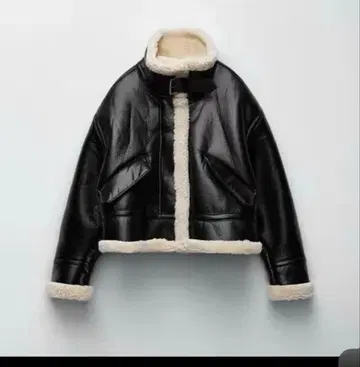 zara 인조 가죽 보아 자켓