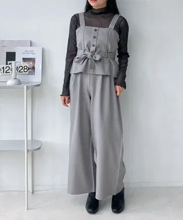 AS KNOW AS plus 뷔스티에 & 와이드 팬츠 세트