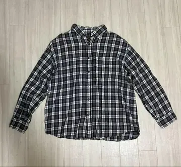 St. John's Bay XL 플란넬 셔츠 블랙 체크