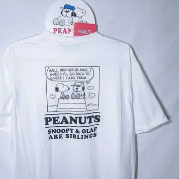새상품 T셔츠 XL 올라프 스누피 시계 부품 피 너트 코믹스 자수 행거