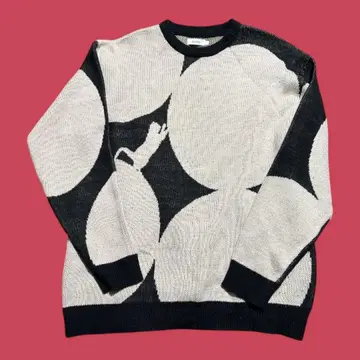 graniph 고양이 기하학 패턴 니트 스웨터 L