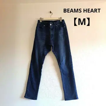 새상품급 BEAMS HEART 맨투맨 데님 데님 팬츠 M 속기모 밴딩