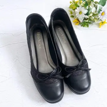 [새상품급] HILLS AVENUE 퀼팅 리본 웨이브 밑창 펌프스