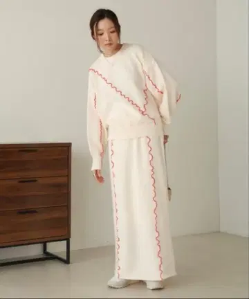 새상품급 Bab 웨이브 멜로우 니트 셋업 프리 사이즈