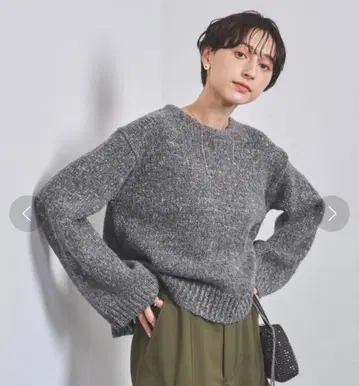 UNITED ARROWS 라메 와이드 슬리브 숏 니트