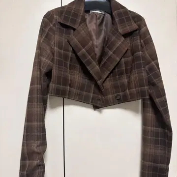 REDYAZEL 체크 무늬 숏 자켓