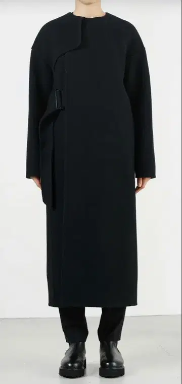 HYKE 더블 페이스 트렌치 더블 페이스 롱 코트