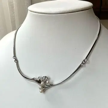 실버 목걸이 모조 진주 얇은 체인