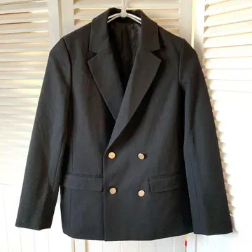 로페피크닉 테일러드 자켓 더블 버튼 골드 버튼 블랙