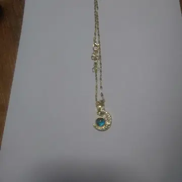 터콰이즈 색 돌 골드 목걸이