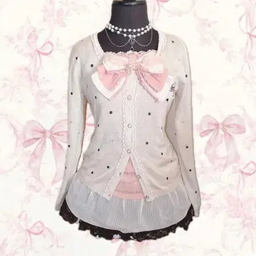 y2k axes femme 도트 가디건 페가수스 위시코어