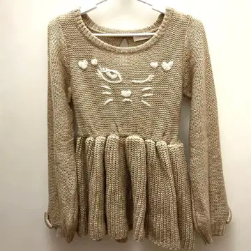 리즈리사 고양이 페플럼 니트