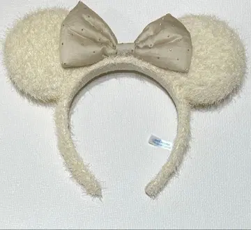 디즈니 미니 머리띠 리본 아이보리