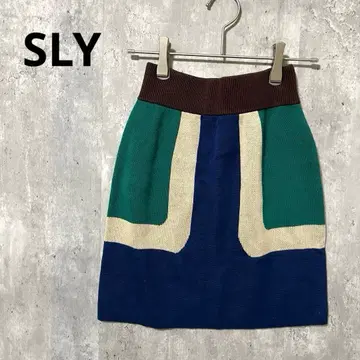 SLY 컬러풀 니트 타이트 스커트 캐주얼 세련된 개성있는 화려한