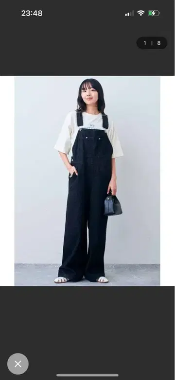 리브인컴포트 이시가미 미츠에 데님 블랙 살로펫 M 사이즈