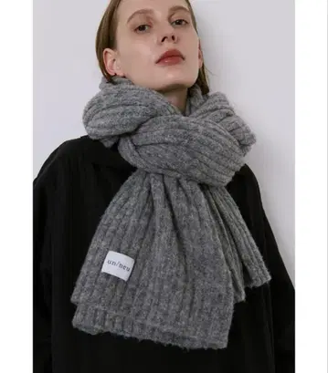 택 포함 새상품_un/neu_리브 니트 빅 스톨_머플러