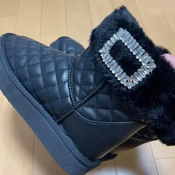 레이디 퀼팅 어그 부츠 L 비쥬