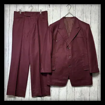 [ 빈티지 수트 셋업 ] 울 영국 원단 버건디 M 크림슨