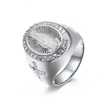 성모 마리아 반지 크리스탈 장식