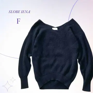 SLOBE IENA 슬로브 이에나 / 앞뒤 양 브이넥 루즈핏 니트 블랙