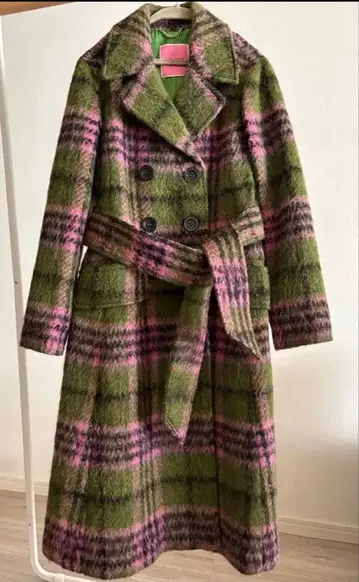 새상품급 [kate spade] 플래드 태국 허리 코트