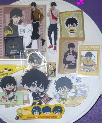 키리하라 아카야 굿즈 세트 아크릴 스탠드 스티커 카드류 키링