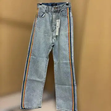 W.W.G 레인보우 스트라이프 데님 팬츠