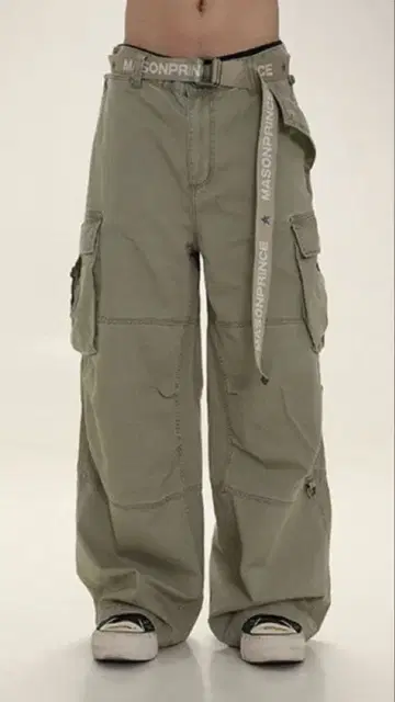 MASONPRINCE 카고 팬츠 카키 배기 팬츠