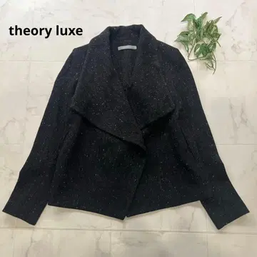 새상품급 theory luxe 빅 칼라 울 코트 네프 트위드 38