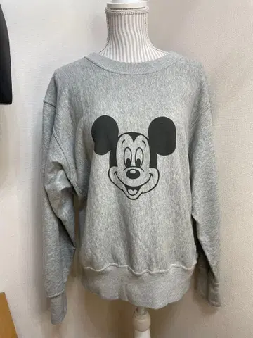 챔피온 리버스 위브 디즈니 미키마우스 맨투맨 그레이