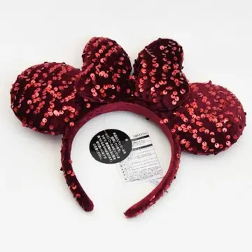 [ 택 포함 새상품 ] 머리띠 미니 스팽글 빨간색
