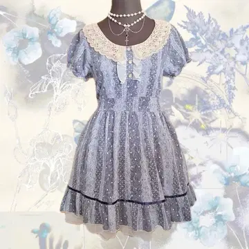 y2k axes femme 전체 레이스 도트 원피스 크라로리 프릴