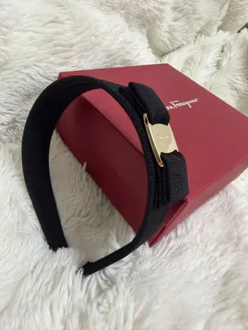 [새상품급] Salvatore Ferragamo 블랙 리본 머리띠
