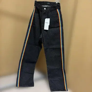 W.W.G 레인보우 스트라이프 스트레이트 데님