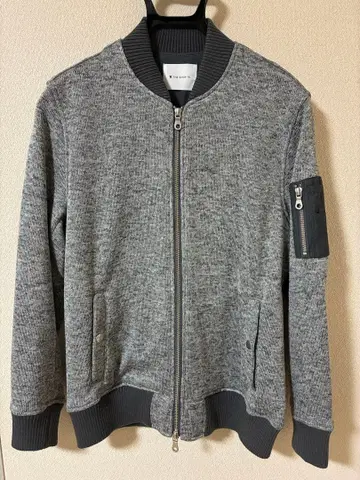 더 샵 TK 속기모 더블 지퍼 자켓 MA-1 블루종 그레이 M 사이즈