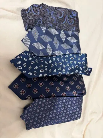 다크 블루 넥타이 6개 세트