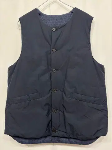 a vontade 다운 충전솜 베스트 리버서블 노카라 울 NV