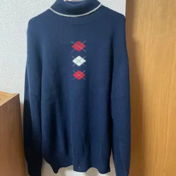 Papas 네이비 터틀넥 스웨터