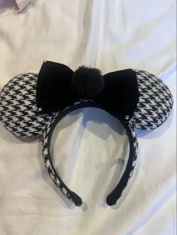 디즈니 하운드투스 체크 패턴 머리띠