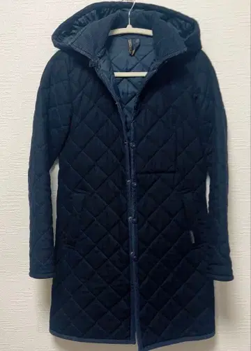 LAVENHAM 후드 부착 퀼팅 코트 울 캐시미어 혼방 36 여성용