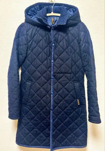 LAVENHAM 후드 부착 퀼팅 코트 울 캐시미어 혼방 36 여성용